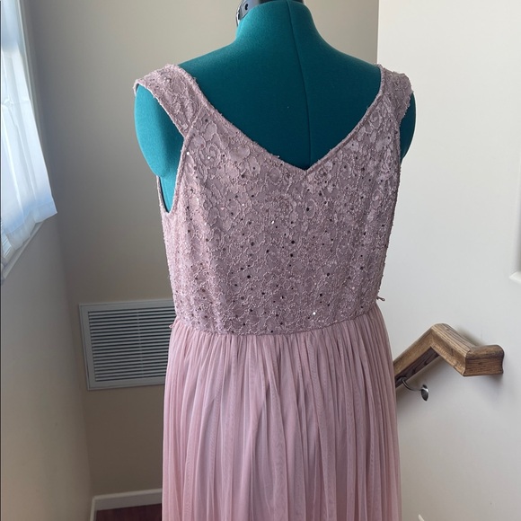 Sleeveless Sequin Lace Maxi Dress in Dusty Rose 16/18 XL - Picture 10 of 13